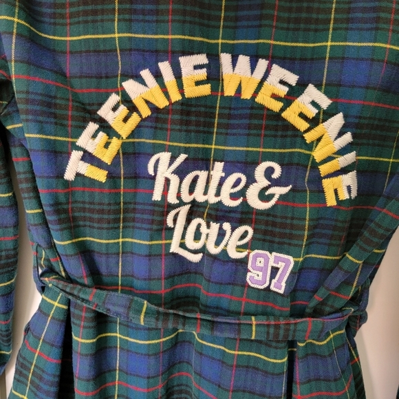 Teenie Weenie Tartan Plaid Hooded Button Tie Robe Dress Kate & Love 97 OS M/L - Picture 7 of 11